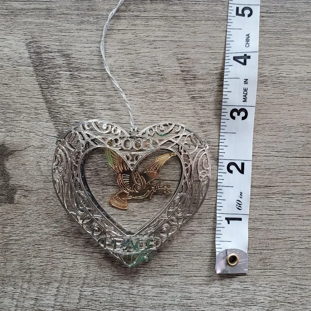 Readers Digest dove & heart Christmas‎ ornament 2003 vtg